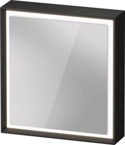 DURAVIT OCAVO zrkadlová skrinka 67x72x16 cm, osvetlenie s reguláciou stmievania a el. zásuvkou, pánty vľavo, drevo, čierny dub
