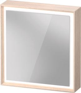DURAVIT OCAVO zrkadlová skrinka 67x72x16 cm, osvetlenie s reguláciou stmievania a el. zásuvkou, pánty vľavo, drevo, svetlý dub