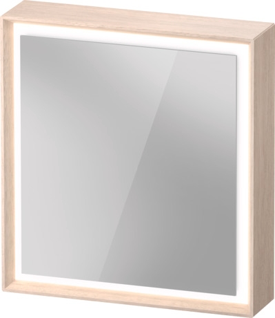 DURAVIT OCAVO zrkadlová skrinka 67x72x16 cm, osvetlenie s reguláciou stmievania a el. zásuvkou, pánty vľavo, drevo, svetlý dub OC7120LH7H71000 Obrázek - Hlavní obrázek