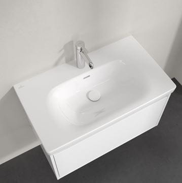 VILLEROY & BOCH SKYLA umývadlo 80 cm, s otvorom pre batériu a prepadom, CeramicPlus, alpská biela 5A5180R1 Obrázek - fotka