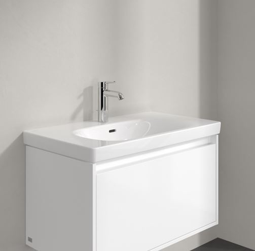 VILLEROY & BOCH SKYLA umývadlo 80 cm, s otvorom pre batériu a prepadom, CeramicPlus, alpská biela 5A5180R1 Obrázek - fotka