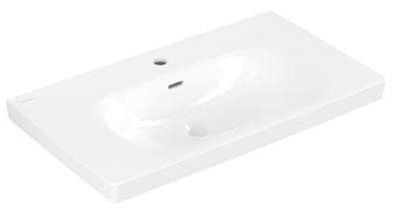 VILLEROY & BOCH SKYLA umývadlo 80 cm, s otvorom pre batériu a prepadom, CeramicPlus, alpská biela
