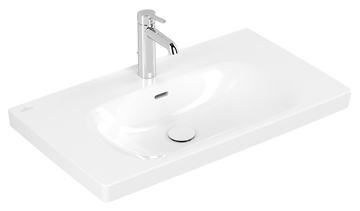 VILLEROY & BOCH SKYLA umývadlo 80 cm, s otvorom pre batériu a prepadom, CeramicPlus, alpská biela 5A5180R1 Obrázek - fotka