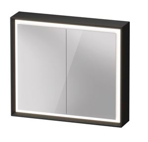 DURAVIT OCAVO zrkadlová skrinka 82x72x16 cm, osvetlenie s reguláciou stmievania a el. zásuvkou, drevo, čierny dub