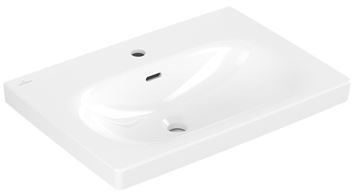 VILLEROY & BOCH SKYLA umývadlo 60 cm, s otvorom pre batériu a prepadom, CeramicPlus, alpská biela