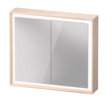 DURAVIT OCAVO zrkadlová skrinka 82x72x16 cm, osvetlenie s reguláciou stmievania a el. zásuvkou, drevo, svetlý dub