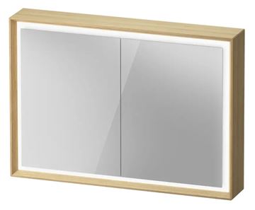 DURAVIT OCAVO zrkadlová skrinka 102x72x16 cm, osvetlenie s reguláciou stmievania a el. zásuvkou, drevo, prírodný dub