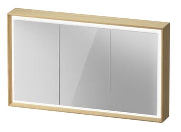 DURAVIT OCAVO zrkadlová skrinka 122x72x16 cm, osvetlenie s reguláciou stmievania a el. zásuvkou, drevo, prírodný dub