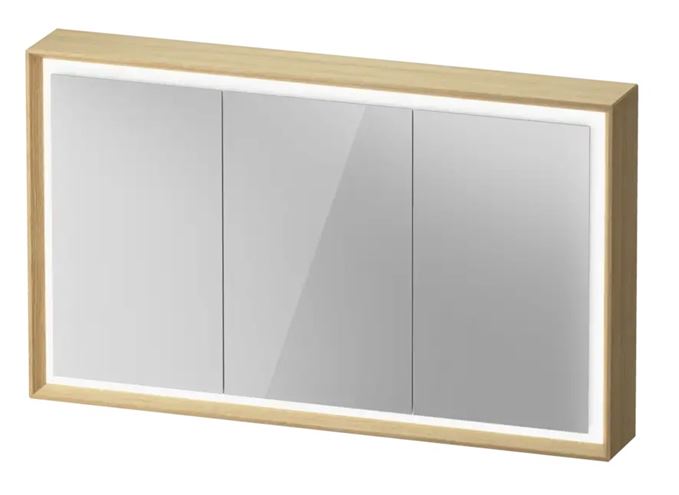 DURAVIT OCAVO zrkadlová skrinka 122x72x16 cm, osvetlenie s reguláciou stmievania a el. zásuvkou, drevo, prírodný dub OC71230H5H51000 Obrázek - Hlavní obrázek