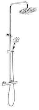 NOVASERVIS TITANIA PURE sprchový set s termostatickou batériou, horná sprcha, ručná sprcha s 3 prúdmi, teleskopická tyč, hadica, chróm