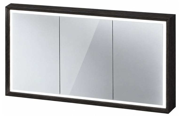 DURAVIT OCAVO zrkadlová skrinka 122x72x16 cm, osvetlenie s reguláciou stmievania a el. zásuvkou, drevo, čierny dub OC71230H6H61000 Obrázek - Hlavní obrázek