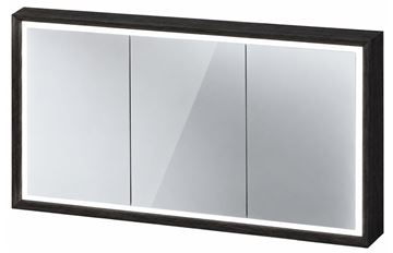 DURAVIT OCAVO zrkadlová skrinka 122x72x16 cm, osvetlenie s reguláciou stmievania a el. zásuvkou, drevo, čierny dub