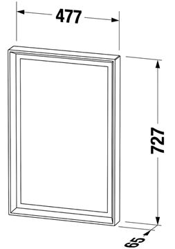 DURAVIT OCAVO zrkadlo 48x73 cm, s osvetlením OC72200H5H50000 Technický nákres