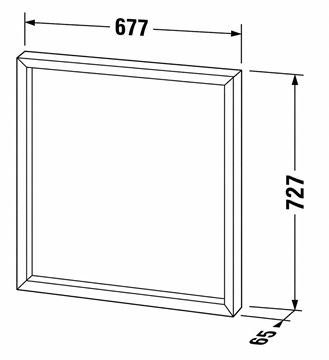 DURAVIT OCAVO zrkadlo 68x73 cm, s osvetlením, s vyhrievaním OC72210H6H60000 Technický nákres