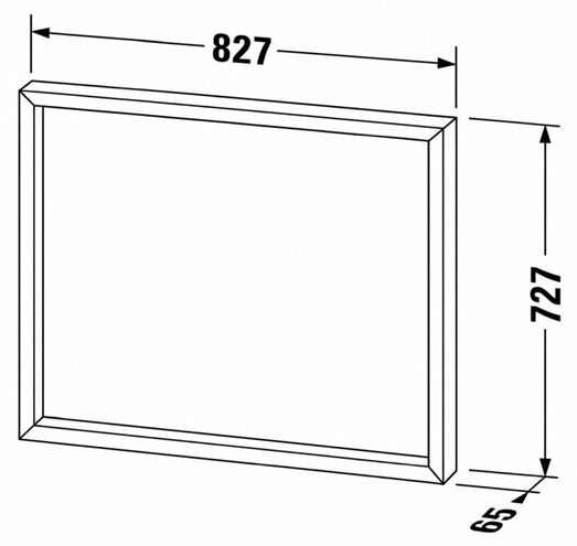 DURAVIT OCAVO zrkadlo 83x73 cm, s osvetlením, s vyhrievaním OC72220H5H50000 Technický nákres