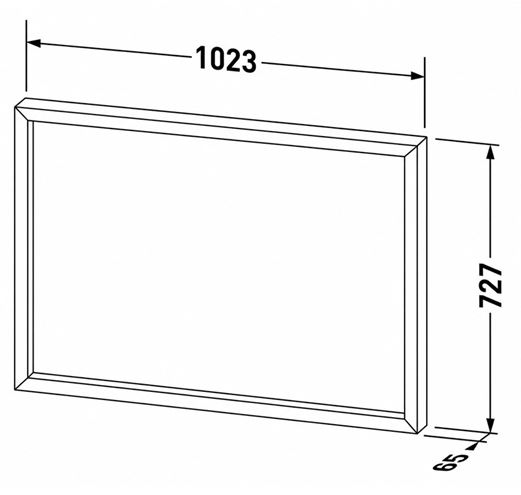 DURAVIT OCAVO zrkadlo 102x73 cm, s osvetlením, s vyhrievaním OC72230H5H50000 Technický nákres