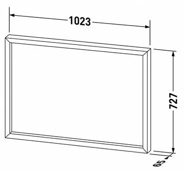 DURAVIT OCAVO zrkadlo 102x73 cm, s osvetlením, s vyhrievaním OC72230H7H70000 Technický nákres