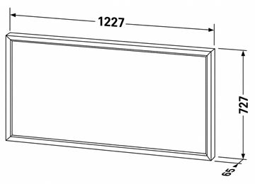 DURAVIT OCAVO zrkadlo 123x73 cm, s osvetlením, s vyhrievaním OC72240H7H70000 Technický nákres