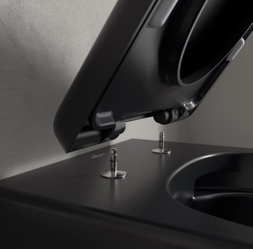 VILLEROY & BOCH SKYLA závesné WC, so SoftClosing sedátkom, TwistFlush splachovanie, CeramicPlus, matná čierna 5656CLR7 Obrázek - fotka