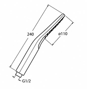 CRISTINA ručná sprcha 110 mm, PVD, brúsené ružové zlato CRIPD18434P Technický nákres