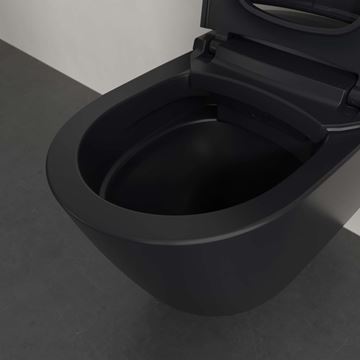 VILLEROY & BOCH SUPREO sprchovacie WC s bidetovým sedátkom, SoftClosing, TwistFlush, CeramicPlus, matná čierna V16EN2R7 Obrázek - fotka