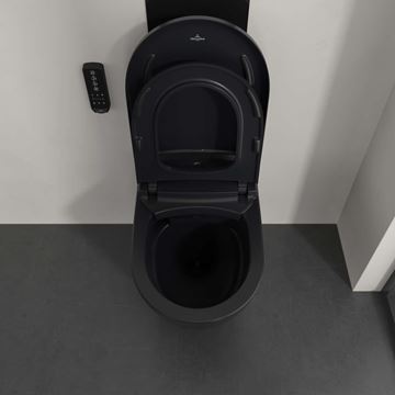 VILLEROY & BOCH SUPREO sprchovacie WC s bidetovým sedátkom, SoftClosing, TwistFlush, CeramicPlus, matná čierna V16EN2R7 Obrázek - fotka
