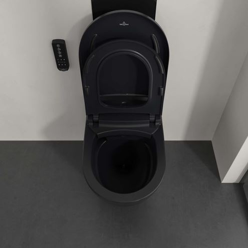 VILLEROY & BOCH SUPREO sprchovacie WC s bidetovým sedátkom, SoftClosing, TwistFlush, CeramicPlus, matná čierna V16EN2R7 Obrázek - fotka
