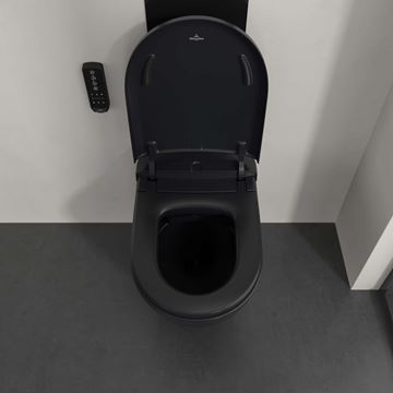 VILLEROY & BOCH SUPREO sprchovacie WC s bidetovým sedátkom, SoftClosing, TwistFlush, CeramicPlus, matná čierna V16EN2R7 Obrázek - fotka