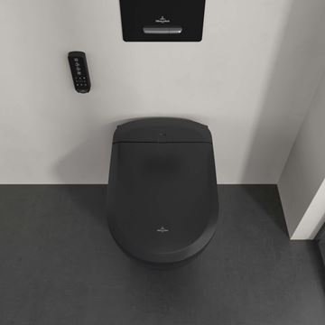 VILLEROY & BOCH SUPREO sprchovacie WC s bidetovým sedátkom, SoftClosing, TwistFlush, CeramicPlus, matná čierna V16EN2R7 Obrázek - fotka