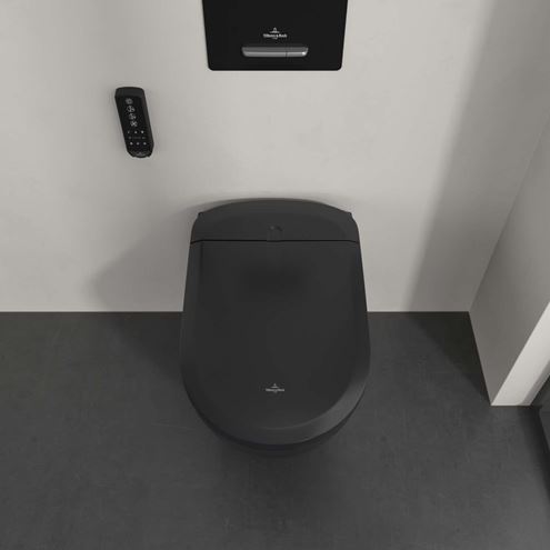 VILLEROY & BOCH SUPREO sprchovacie WC s bidetovým sedátkom, SoftClosing, TwistFlush, CeramicPlus, matná čierna V16EN2R7 Obrázek - fotka