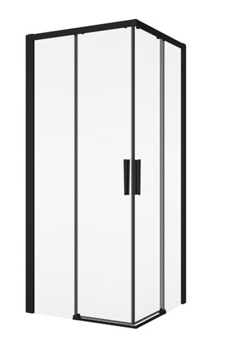 RONAL DIVERA D22SE2B sprchovací kút 90x90 cm, rohový vstup, posuvné dvere, matná čierna / číre sklo D22SE2B 090 06 07 Obrázek - Hlavní obrázek