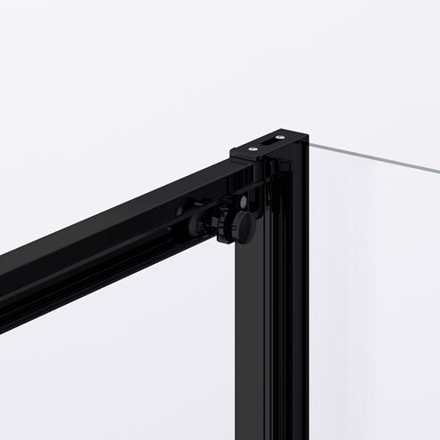 RONAL DIVERA D22SE2B sprchovací kút 90x90 cm, rohový vstup, posuvné dvere, matná čierna / číre sklo D22SE2B 090 06 07 Obrázek - fotka