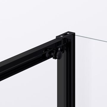 RONAL DIVERA D22SE2B sprchovací kút 90x90 cm, rohový vstup, posuvné dvere, matná čierna / číre sklo D22SE2B 090 06 07 Obrázek - fotka