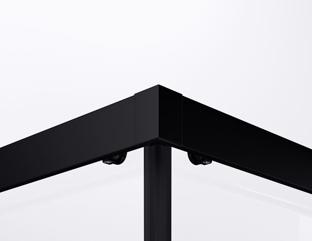 RONAL DIVERA D22SE2B sprchovací kút 90x90 cm, rohový vstup, posuvné dvere, matná čierna / číre sklo D22SE2B 090 06 07 Obrázek - fotka