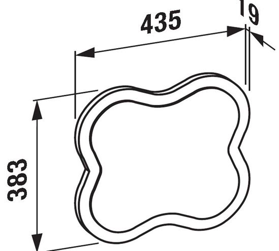 LAUFEN FLORAKIDS zrkadlo 43,5x38,3 cm H4616010034691 Technický nákres