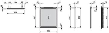 LAUFEN FRAME 25 zrkadlo 60x70 cm H4474029001441 Technický nákres