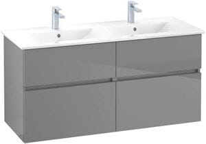 VILLEROY & BOCH VERITY LINE skrinka pod dvojumývadlo 125,5x48,2x61,8 cm, 4 zásuvky, Glossy Grey