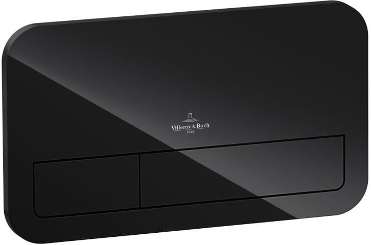 VILLEROY & BOCH VICONNECT 200G ovládacie tlačidlo pre dve splachovania, sklo, Glossy Black 922400RB Obrázek - Hlavní obrázek