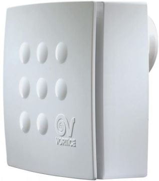 VORTICE VORT QUADRO MICRO 100 T HCS radiálny ventilátor 100 mm, nástenný/stropný, s časovačom, čidlom vlhkosti a spätnou klapkou