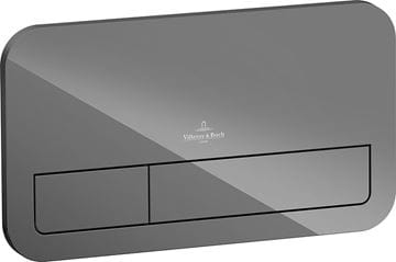 VILLEROY & BOCH VICONNECT 200G ovládacie tlačidlo pre dve splachovania, sklo, Glossy Grey