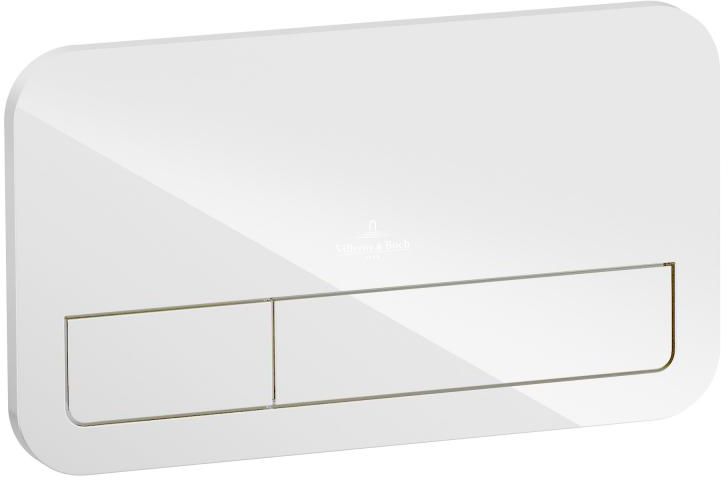 VILLEROY & BOCH VICONNECT 200G ovládacie tlačidlo pre dve splachovania, sklo, Glossy White 922400RE Obrázek - Hlavní obrázek