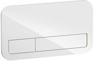 VILLEROY & BOCH VICONNECT 200G ovládacie tlačidlo pre dve splachovania, sklo, Glossy White
