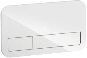 VILLEROY & BOCH VICONNECT 200G ovládacie tlačidlo pre dve splachovania, sklo, Glossy White