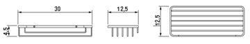 JIKA GENERIC drôtená polica 300 mm, nástenná, chróm H3853D30042001 Technický nákres