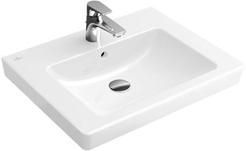 VILLEROY & BOCH SUBWAY 2.0 umývadlo 60 cm, s otvorom pre batériu a prepadom, brúsené, alpská biela 71136G01 Obrázek - fotka