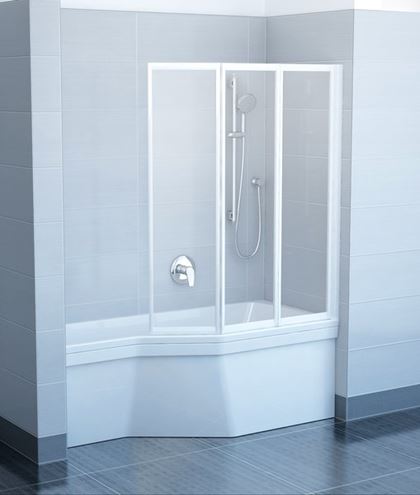 CONCEPT 50 VS3 vaňová zástena 130x140 cm, skladacia, biela/plast santro PT-VS3-130 WS Obrázek - Hlavní obrázek