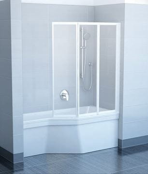 CONCEPT 50 VS3 vaňová zástena 130x140 cm, skladacia, biela/plast santro