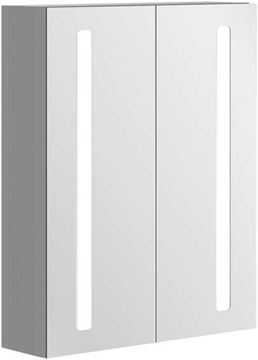 VILLEROY & BOCH VERITY LINE zrkadlová skrinka 60x75x17,3 cm, osvetlenie, so zväčšovacím zrkadlom, vypínačom a el. zásuvkou, hliník, strieborná
