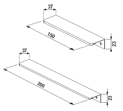 JIKA CUBE úchytka 150mm, chróm H4915831760001 Technický nákres