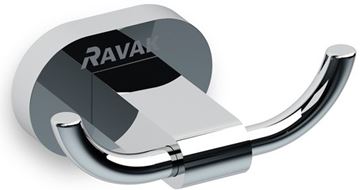 RAVAK CHROME CR 100.00 dvojháčik na uteráky, chróm